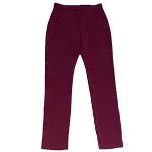 Rachel Comey Further Pant Straight Flat Front‎ Trouser Maroon Burgundy 4